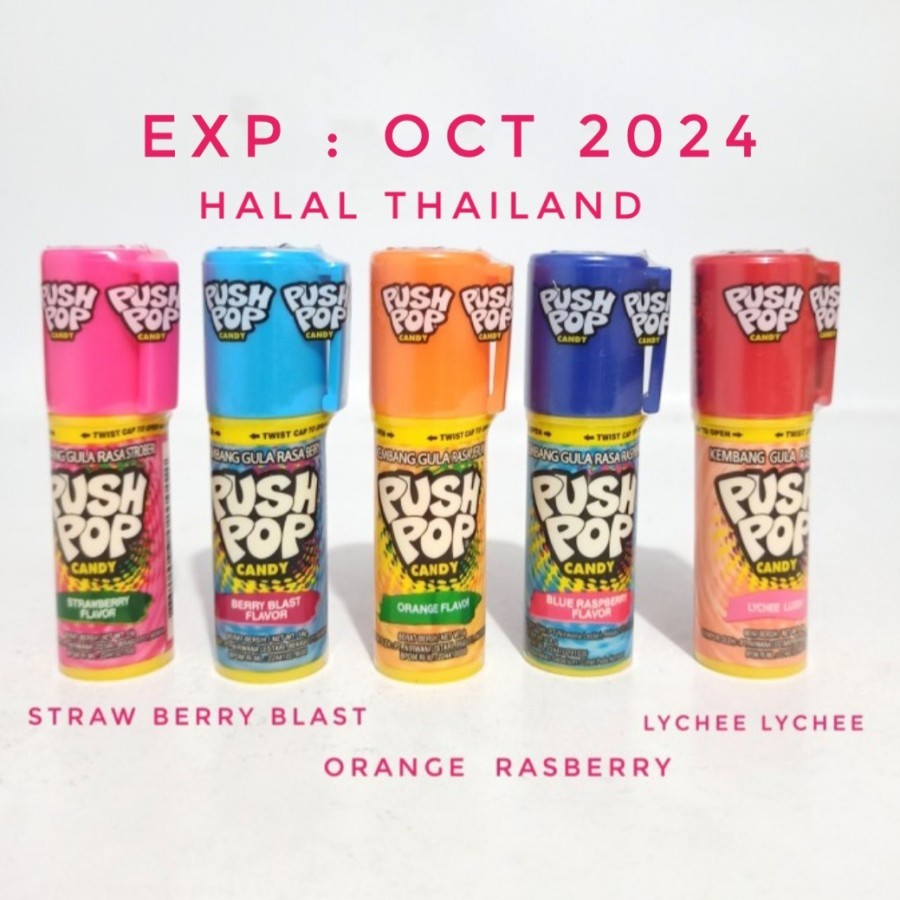 

Permen Push Pop / Permen Bentuk Lipstick / Push Pop Fruit Candy 14g VIRAALLL ORIGINAL