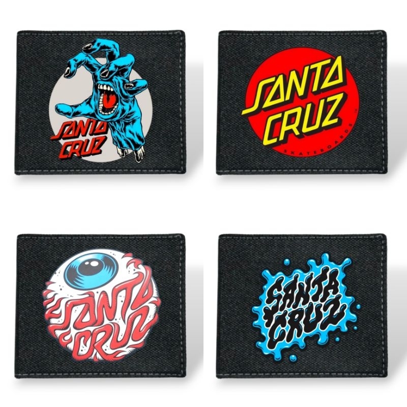 Dompet Kanvas Santa Cruz Logo Distro / Dompet Lipat Resleting Pria Santa Cruz Bahan 100% Kanvas