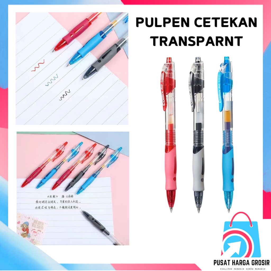 

PHG - Pulpen Alat Tulis Kantor Sekolah Pulpen Gel Ink 0.5mm Standar Pena Pen Pencet Tinta Cair