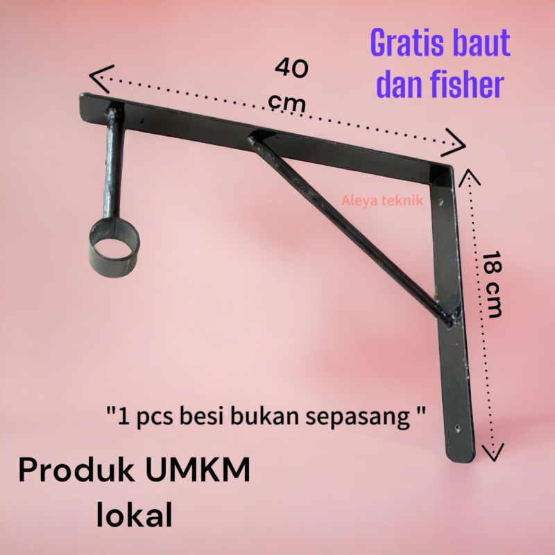 Rak besi siku ambalan penyangga/besi siku buat rak dinding