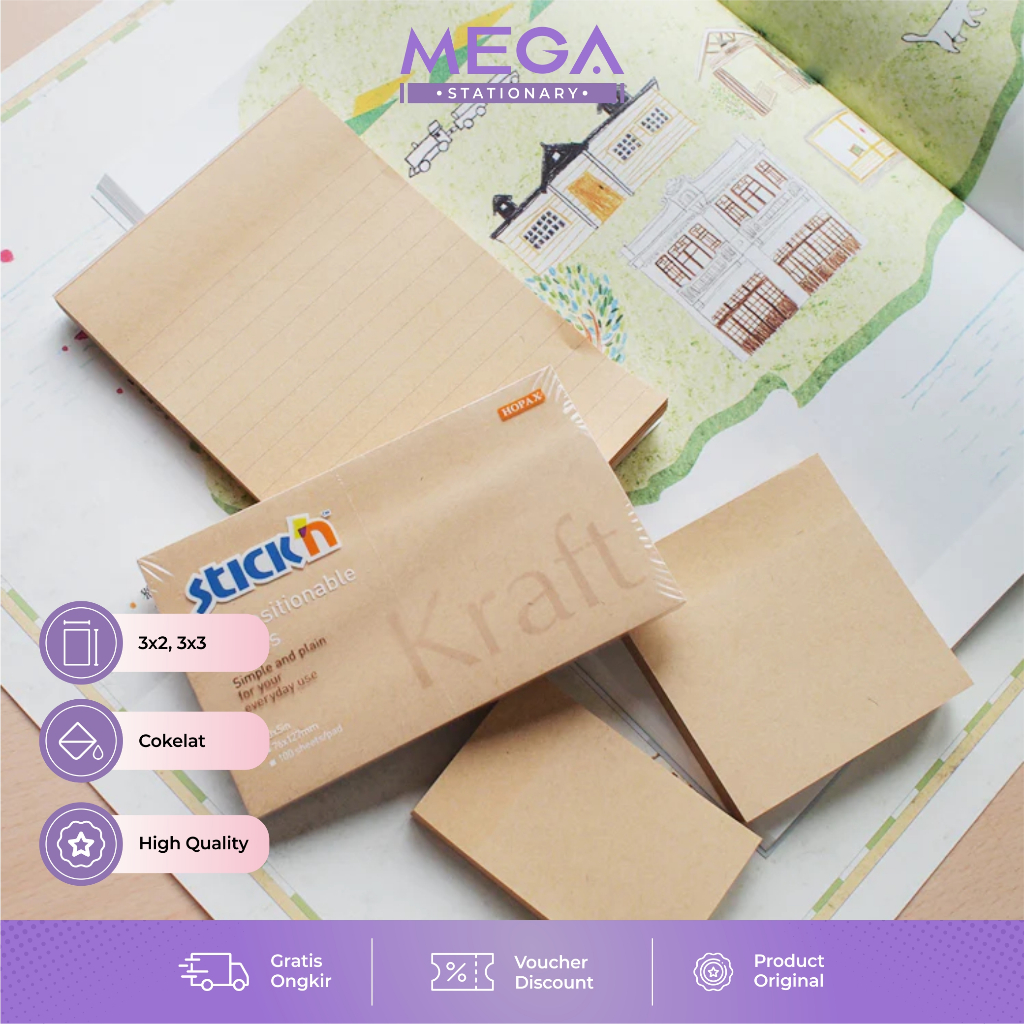 

Stick'N Sticky Notes Kraft / Kertas Coklat stick note