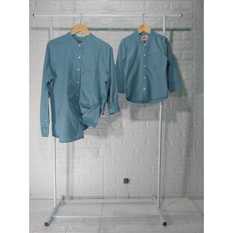 Kemeja KOKO Couple Ayah Dan Anak Lengan Panjang Warna BIRU WARDAH