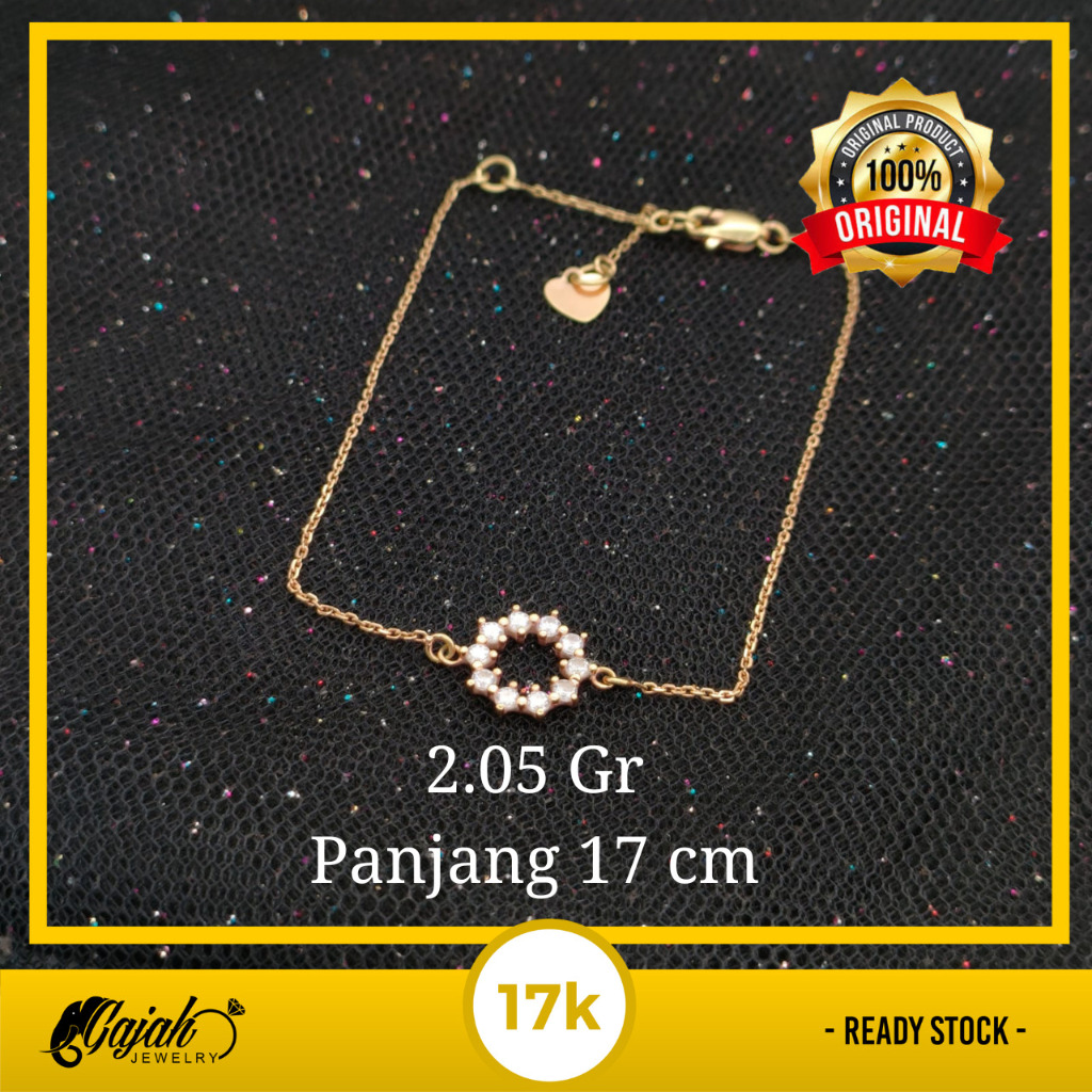 Gelang Rante Dewasa E mas 17K - Toko Emas Gajah Online - 2.05 Gr -6311