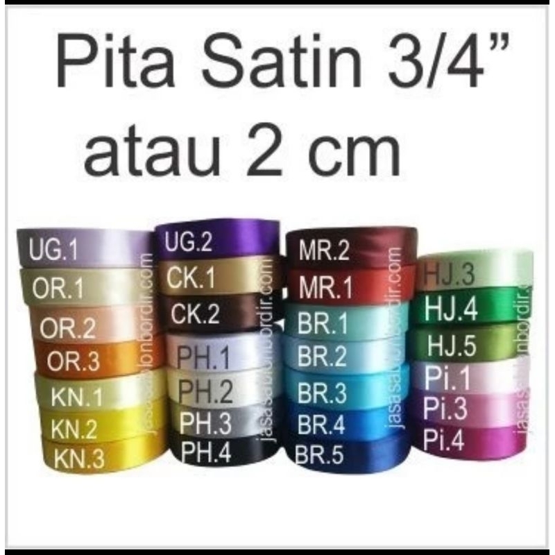 

pita satin 3/4 inch atau 2 cm