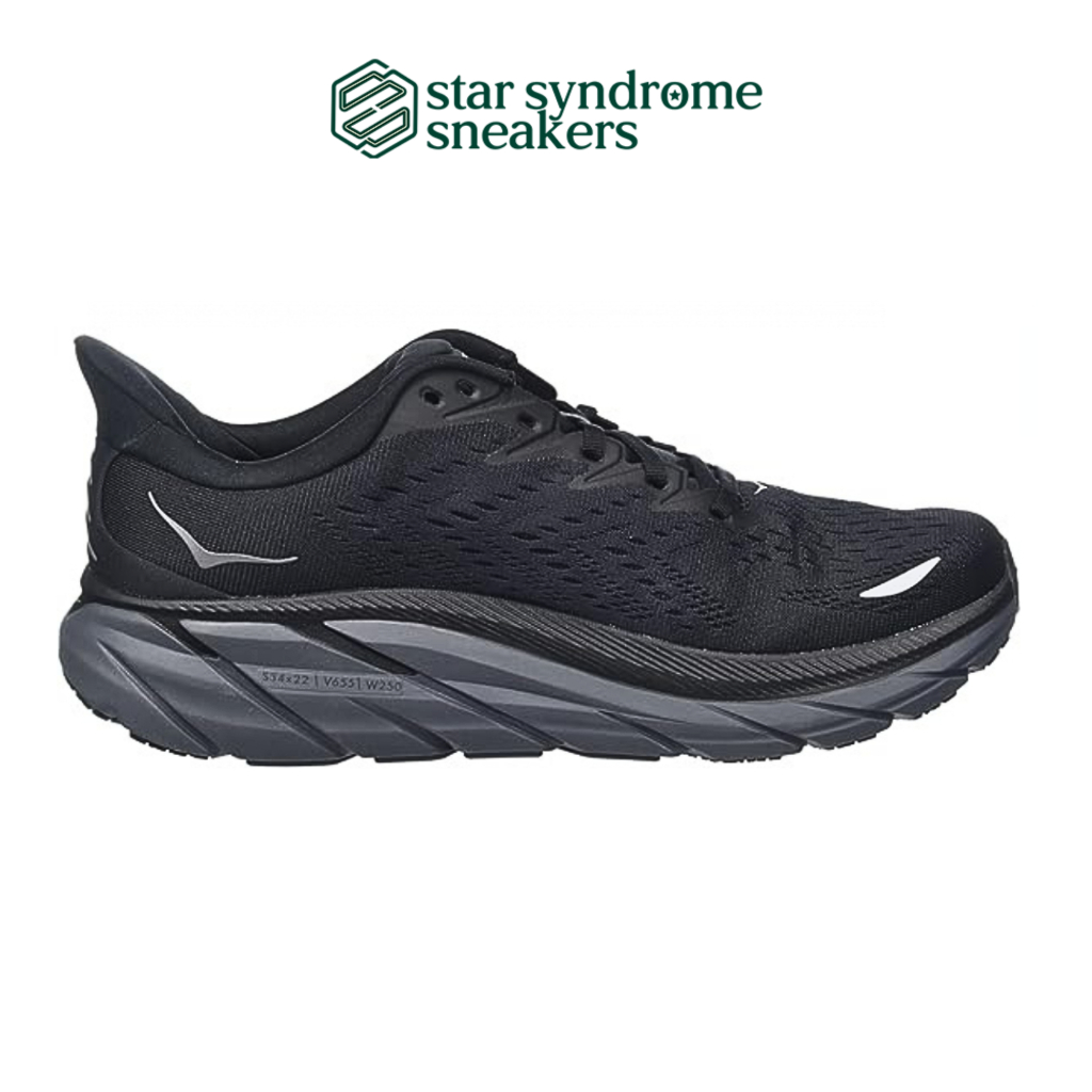 Hoka Clifton 8 Men's Road Running Shoes - Black Grey