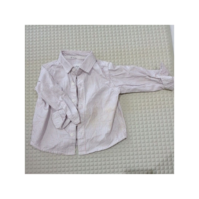 Kemeja Cowok/Boy Mothercare 3-6m putih garis putus putus