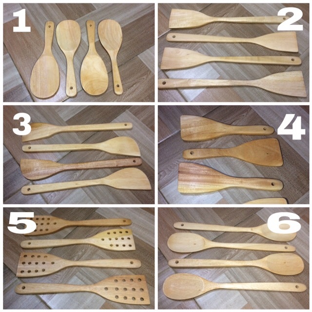 Solet spatula sotil kayu Solet kayu panjang/Sutil Kayu Set "Sonokeling" Isi 5 Model, Sutil, Centong,
