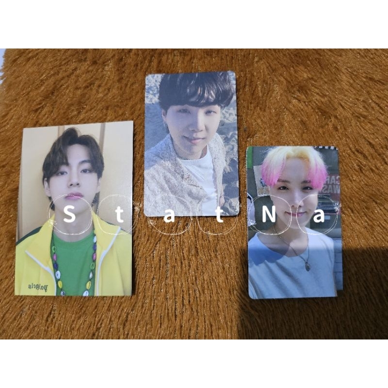 Photocard min Yoongi Suga Butter Peaches, POB Butter Jhope Jung Hoseok, MPC Taehyung Cardigan Butter