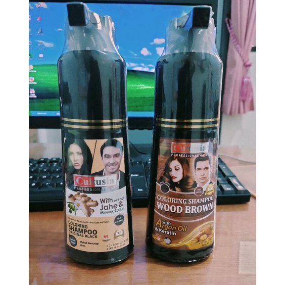 ART E53Y PASTI MURAH  CULTUSIA ORIGINAL BLACK SHAMPO 16ml  CULTUSIA COLORING SHAMPOO WOOD BROWN WITH