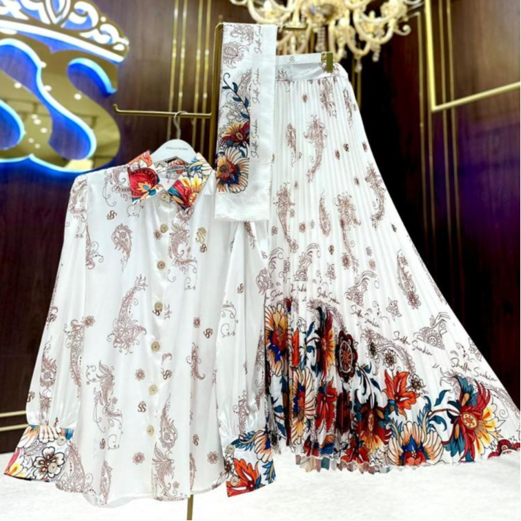 Shella Saukia Official One Set Kemeja Rok Hijab Mewah ShellaSaukia Official Kemeja Wanita Set Rok Sh