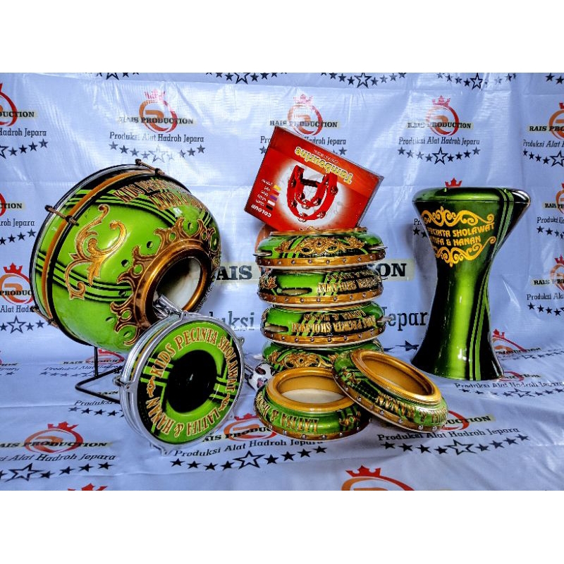 Alat Hadroh Jepara Satu Set Lengkap Ukir