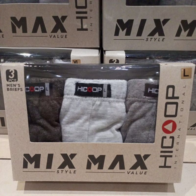 Hicoop celana dalam pria Mix max 3 pcs
