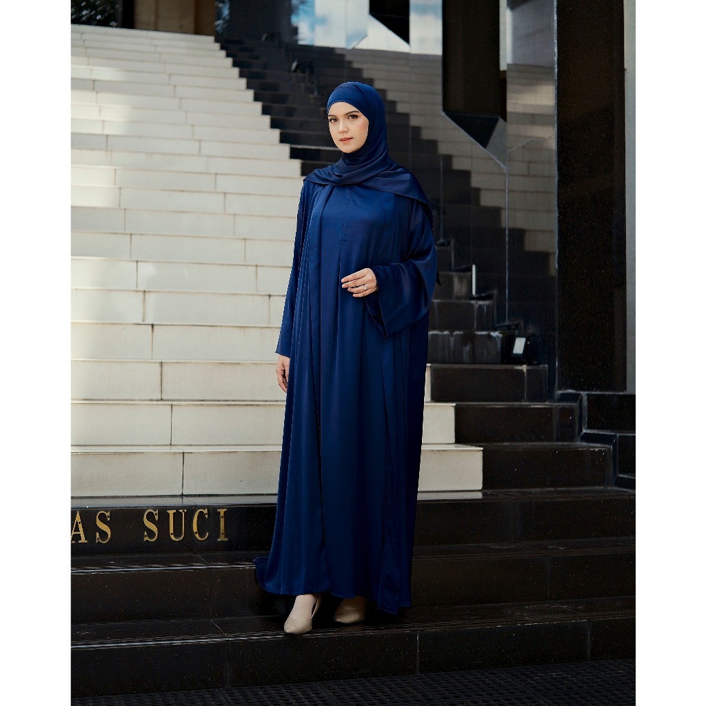 Aziizi - Rabia Series - Navy Tanzanite Set | Premium Abaya | Gamis | Kaftan | Turki | Arab