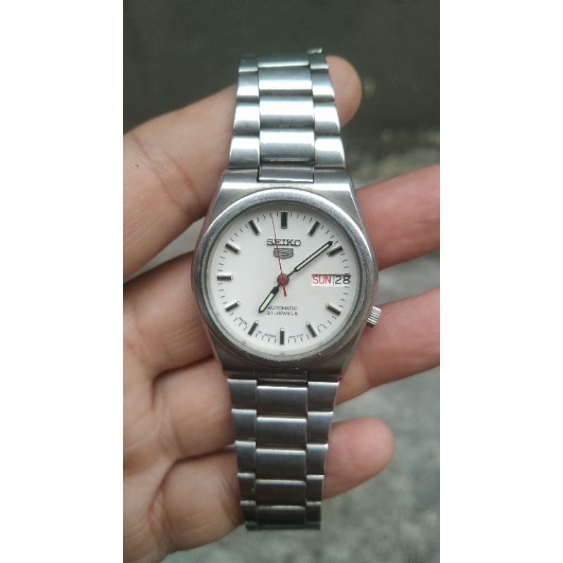 jam tangan seiko 7s26 00N0 silver dial second bekas original