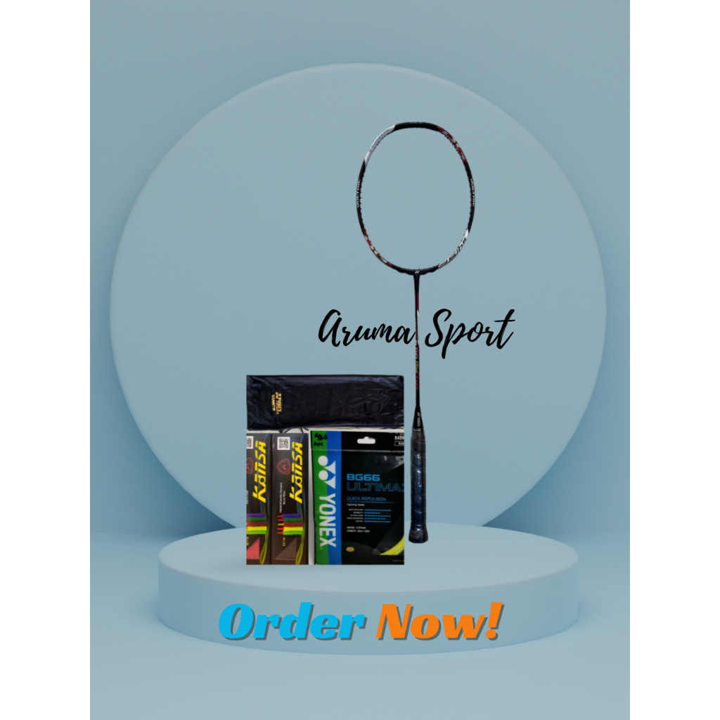 RAKET BADMINTON VOLTRIC 21DG 21 DG SLIM CARBON 35 LBS