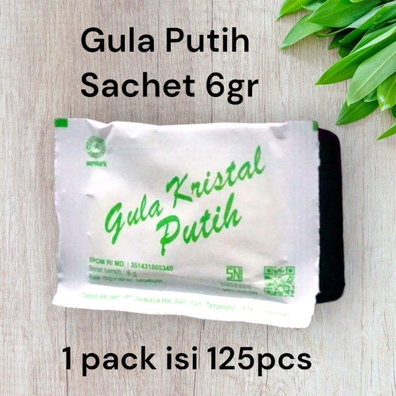 

Gula Putih Sachet 6gr/Gula Hotel/Gula Resto 1pack isi 125pcs