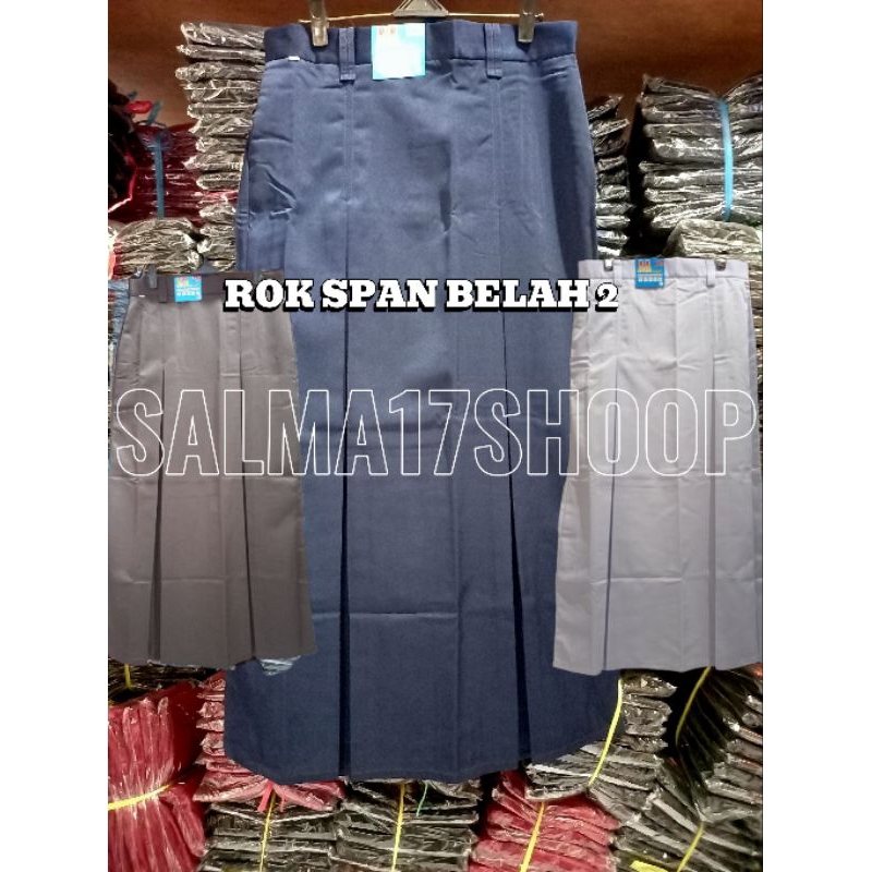 ROK SEKOLAH ROK SPAN BELAH 2 ROK SMP SERAGAM SEKOLAH