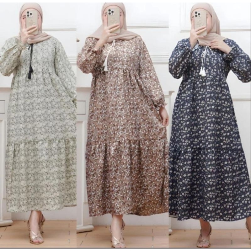 ARSY MIDI DRESS // SHAKILA PREMIUM  ✨gamis bunga