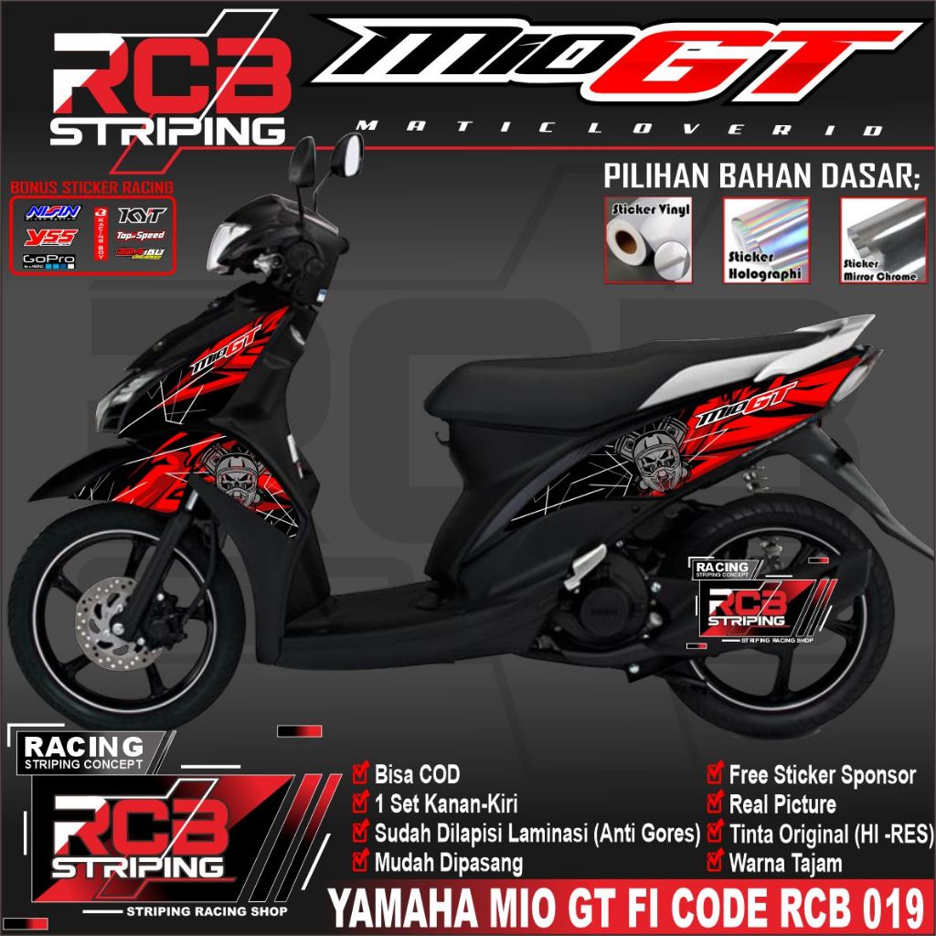 Striping Motor Mio GT - Striping Motor Yamaha Mio gt striping mio gt rcb 19