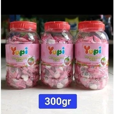 

permen yupi strawbery kis toples 300 gr original