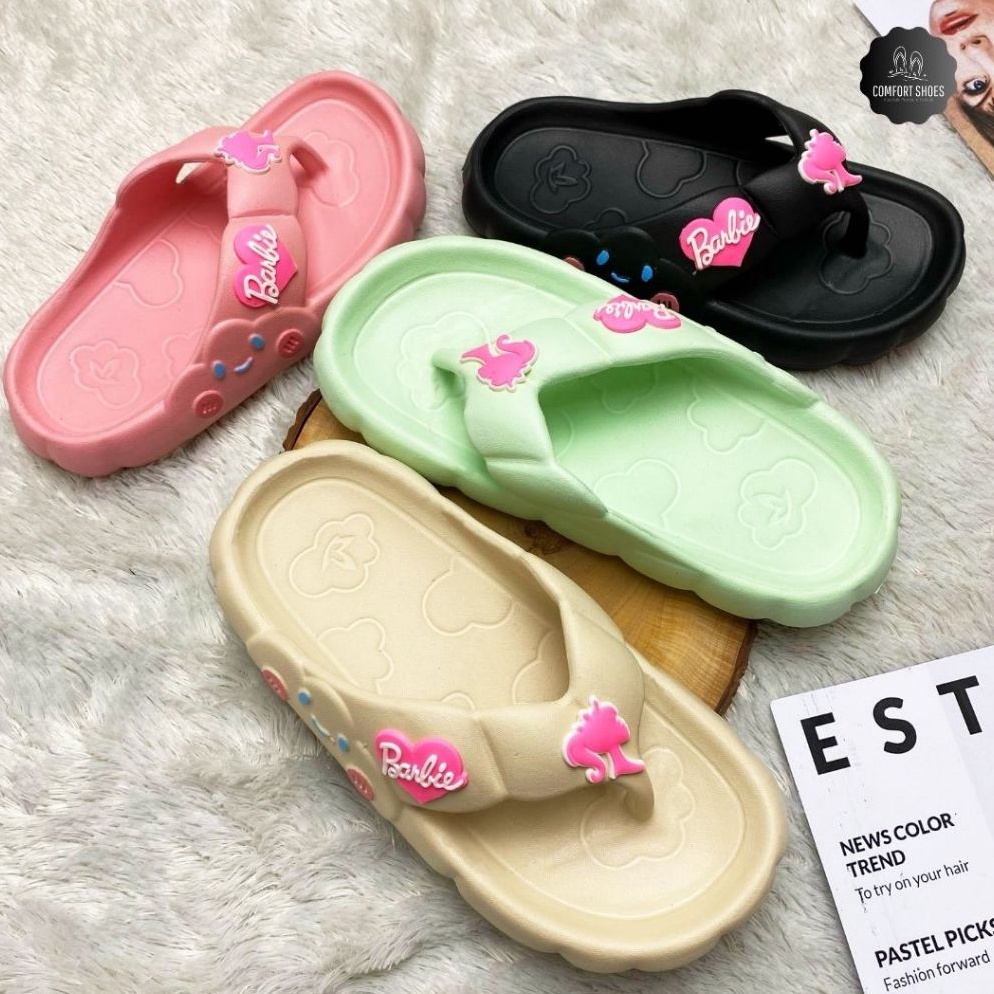 Diskon sekarang COLLIN sandal anak sendal jepit barbie B65261