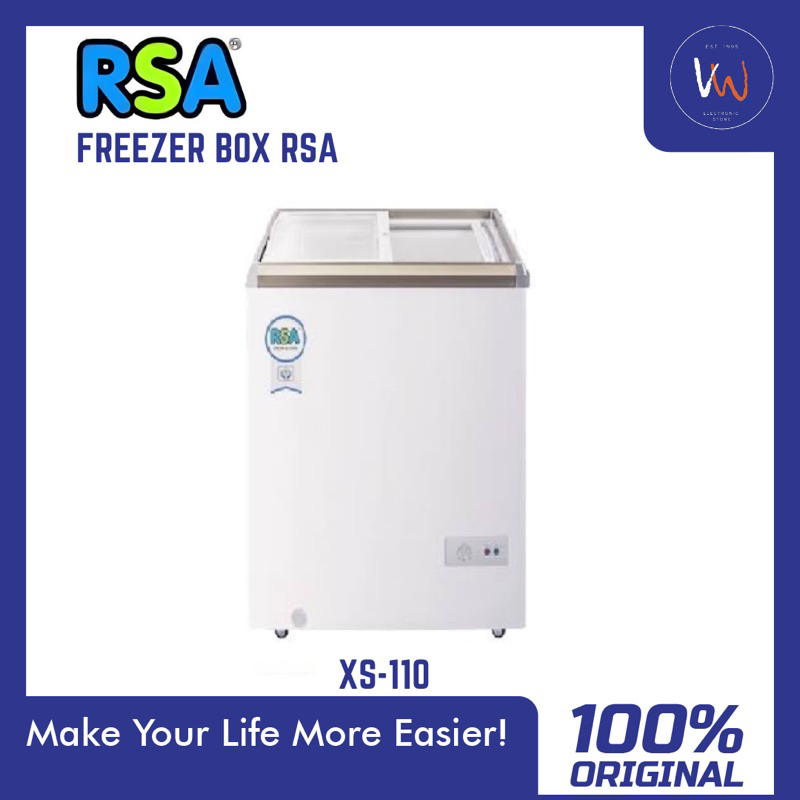 Freezer Box RSA XS-110 / Freezer Daging / Freezer Es Krim / Terbuat Dari Kaca