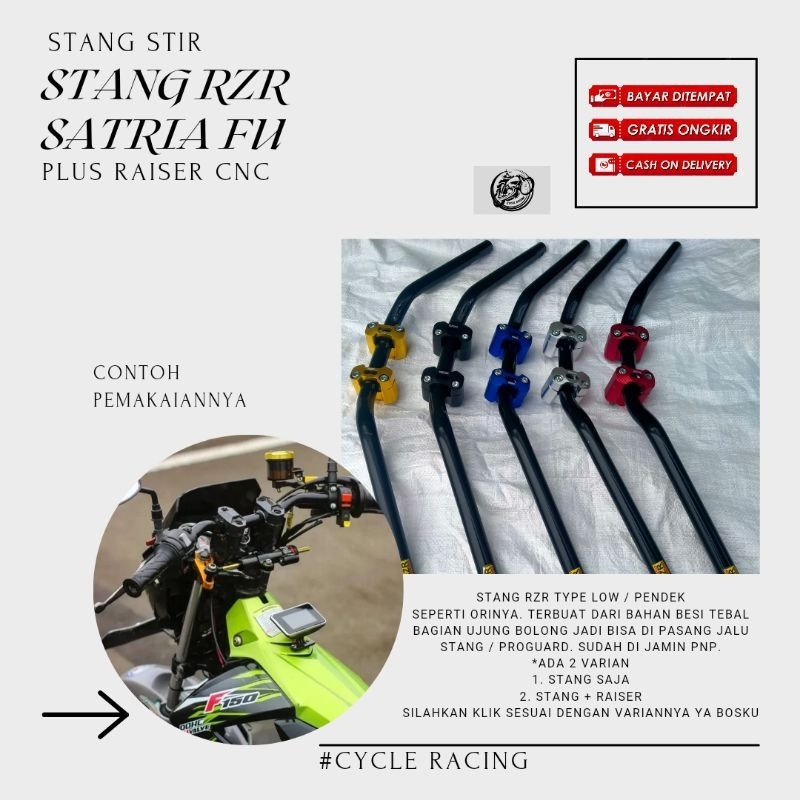STANG RZR DAN RAISER PENINGGI CNC SATRIA FU STANG PLUS RAISER CNC SATRIA FU