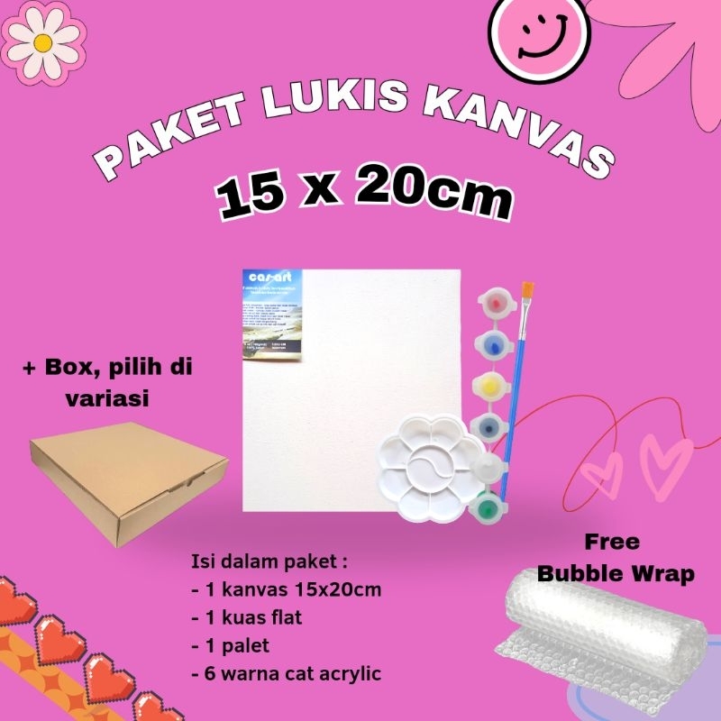 

Paket Lengkap Melukis Set Kanvas 15x20cm Cat Acrylic Kuas Palet