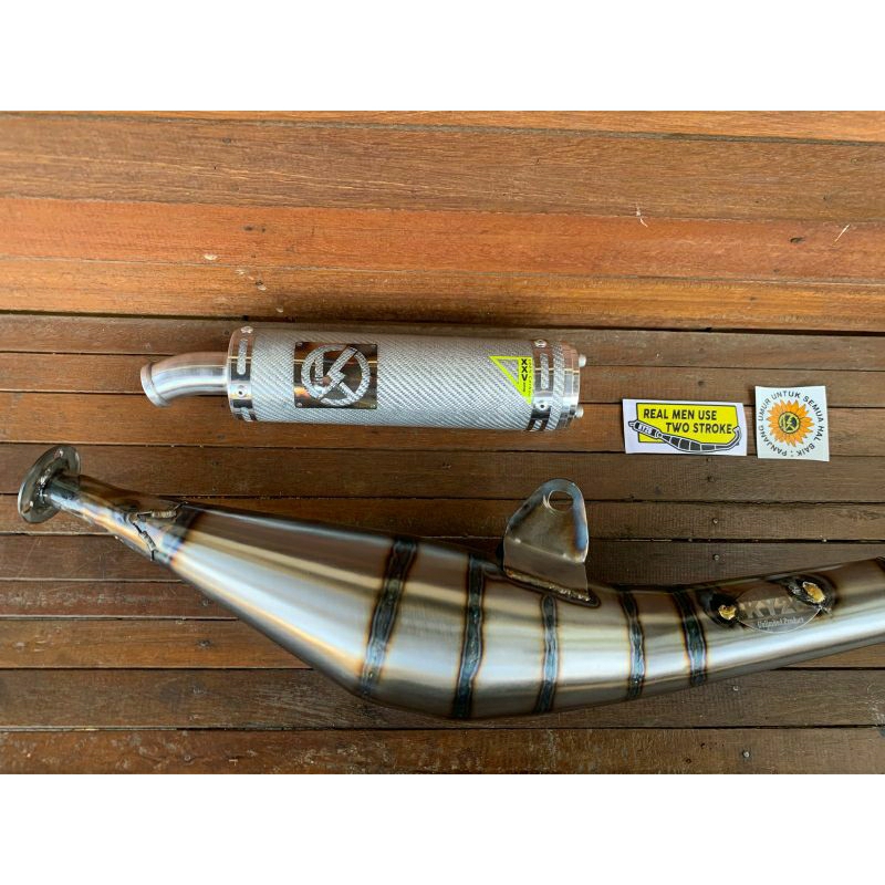 Knalpot Kolong Samping Yamaha F1ZR Force1 FIZR Silencer Karbon Twill Silver Original KY26 Racing