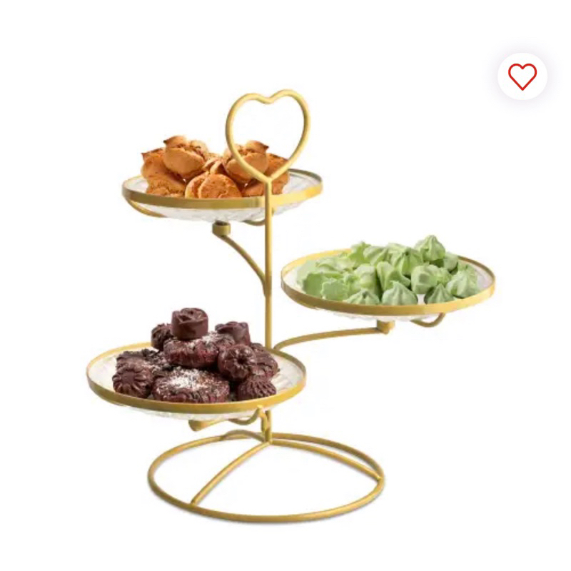 wadah kue Appetite Wadah Saji Rak 3 Tingkat Heart Shaped