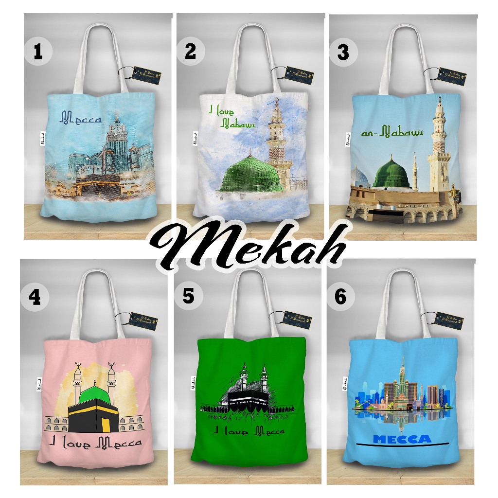 	 Tote bag Makkah/MADINAH , 6 motif siap kirim	