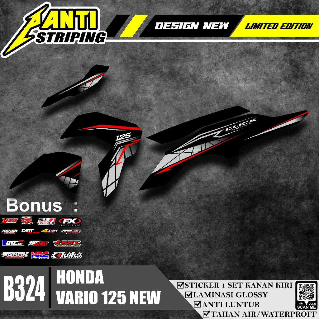 STRIPING MOTOR VARIO 125 NEW  LIST VARIASI - STIKER AKSESORIS VARIO NEW SEMIFULL