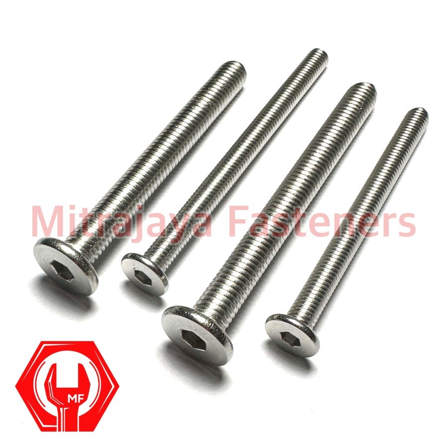 Baut L M8x110 Stainless Steel Kepala Tipis Ultra Thin Head