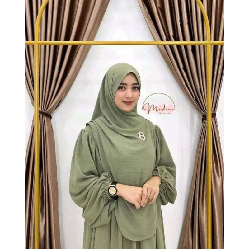 GAMIS SHANUM SET HIJAB SYAR'I GAMIS SYAR'I CRINKLE AIRFLOW