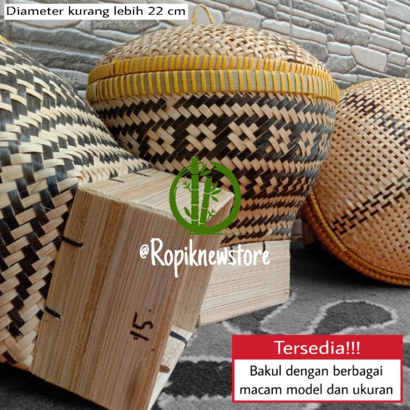 Bakul tutup/Bakul nasi bambu/Boboko/Sasajen [ Size kecil ]