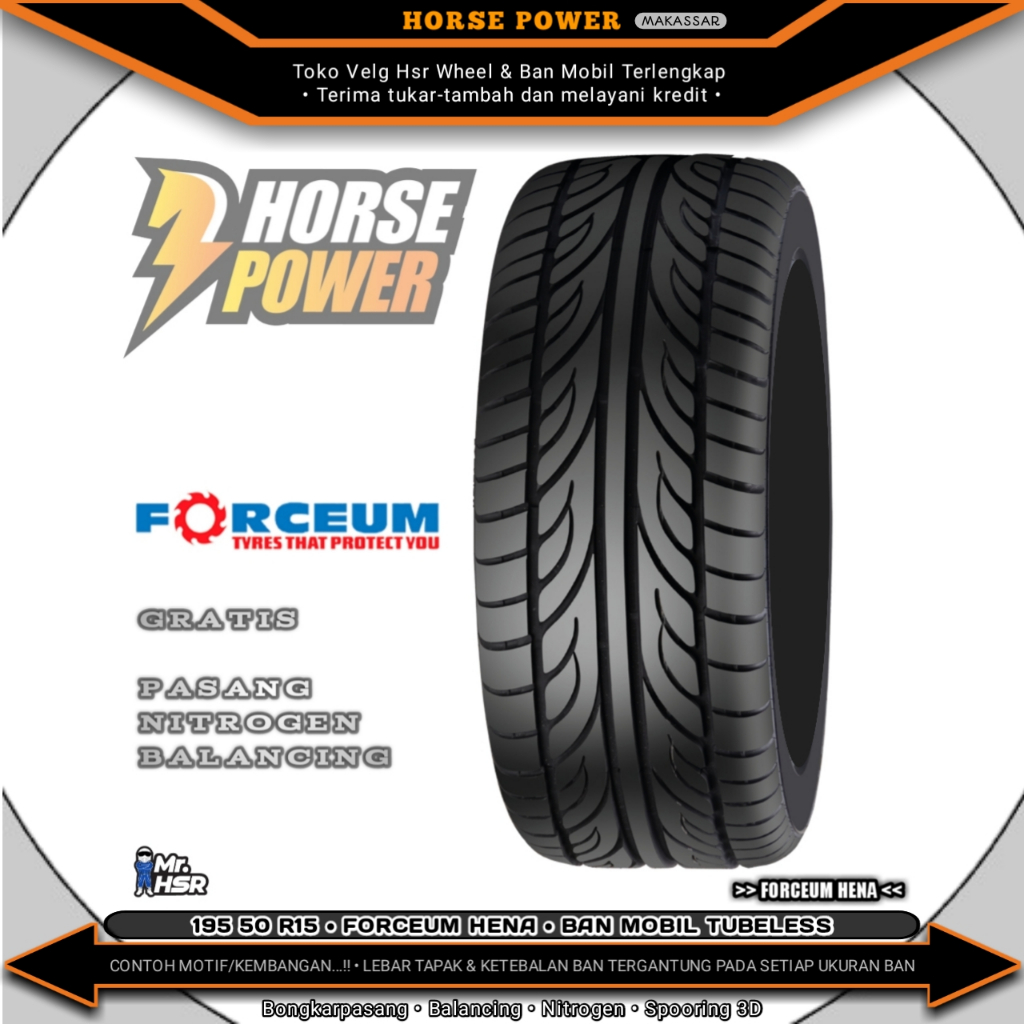 195/50 R15 • Forceum Hena • Ban Mobil Tubeless