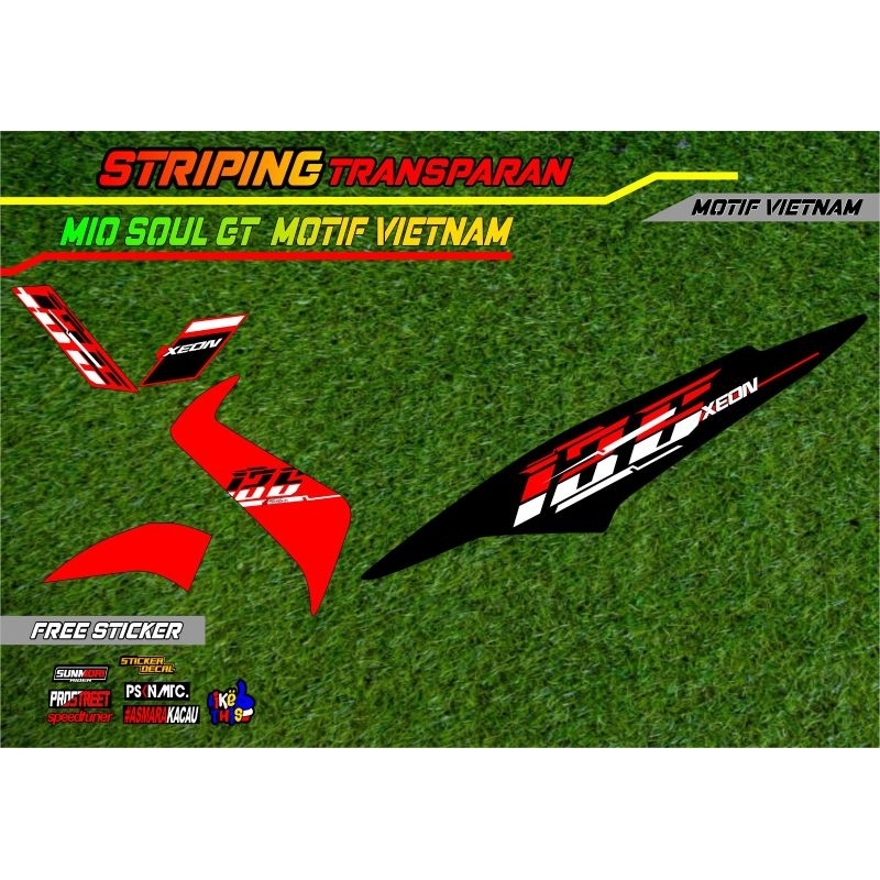 Striping Stiker transparan xeon motif Vietnam