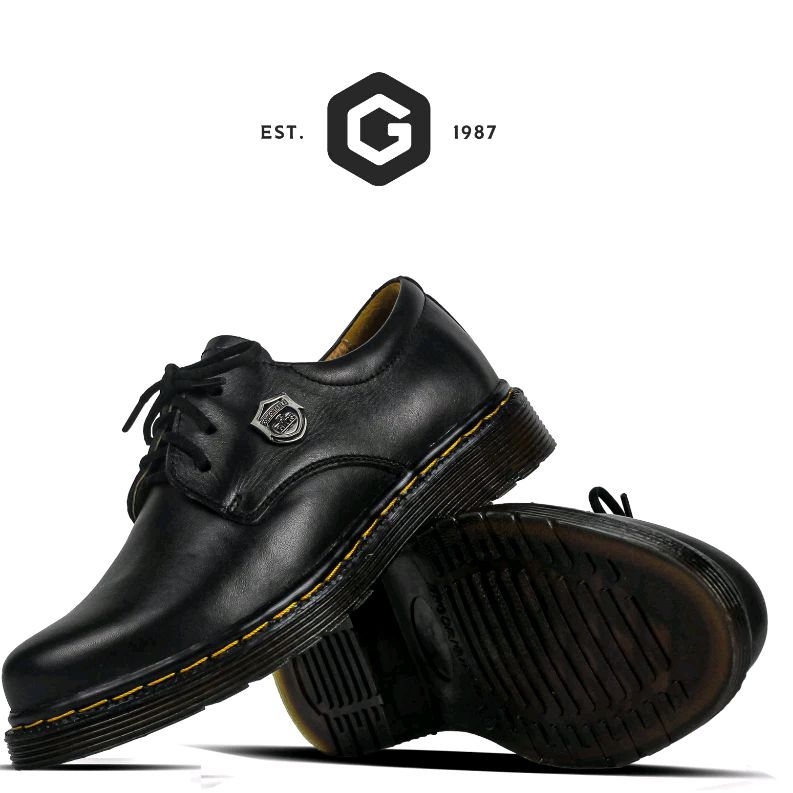 Sepatu GATS - CM 1201 - Sepatu Kulit Boots Hitam Casual Pria