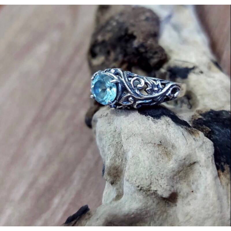 emban cincin perak ukiran bali round 6mm