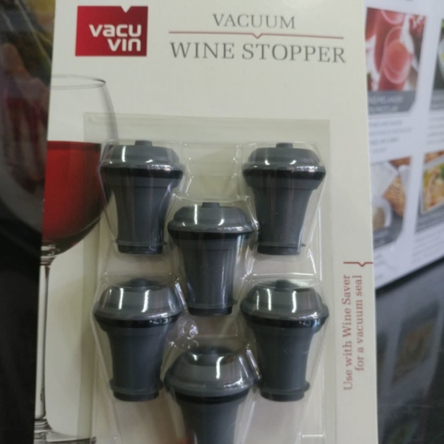 Terbaru Vacu Vin vacuum wine stoppers Grey 6 set Promo