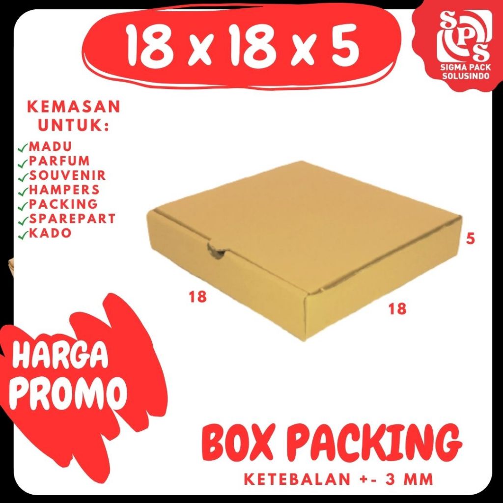 

BOX PIZZA 18x18x5 LD | Kotak Souvenir Kue Brownis | Kotak Souvenir | Dus Piring | Hampers Zigma Pack
