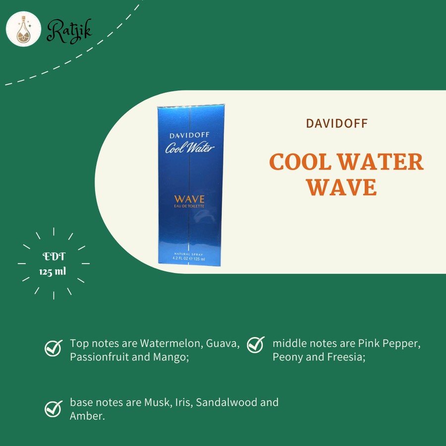 DAVIDOFF COOL WATER WAVE EDT 125ML FOR MEN