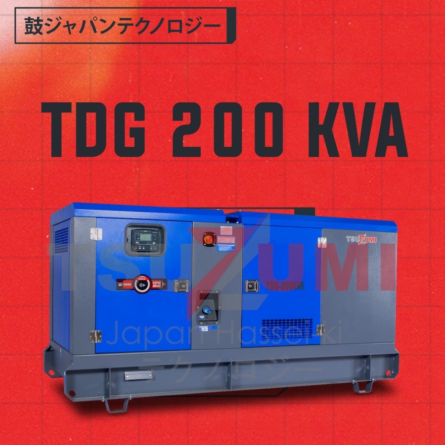 Genset Silent 200 KVA Tsuzumi TDG-200, Generator Diesel Super Heavy Duty dengan Teknologi Jepang