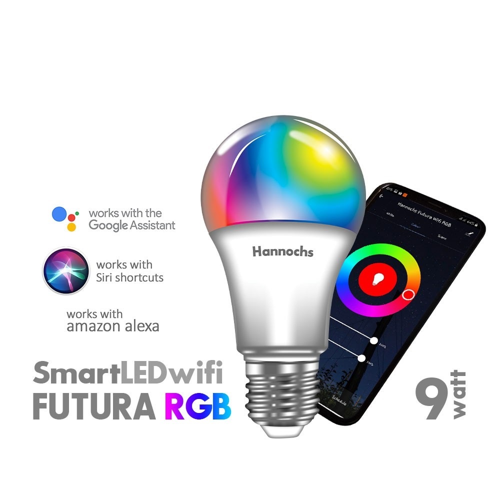 Hannochs Smart LED Wifi Futura 9 watt RGB - Lampu Wifi Warna