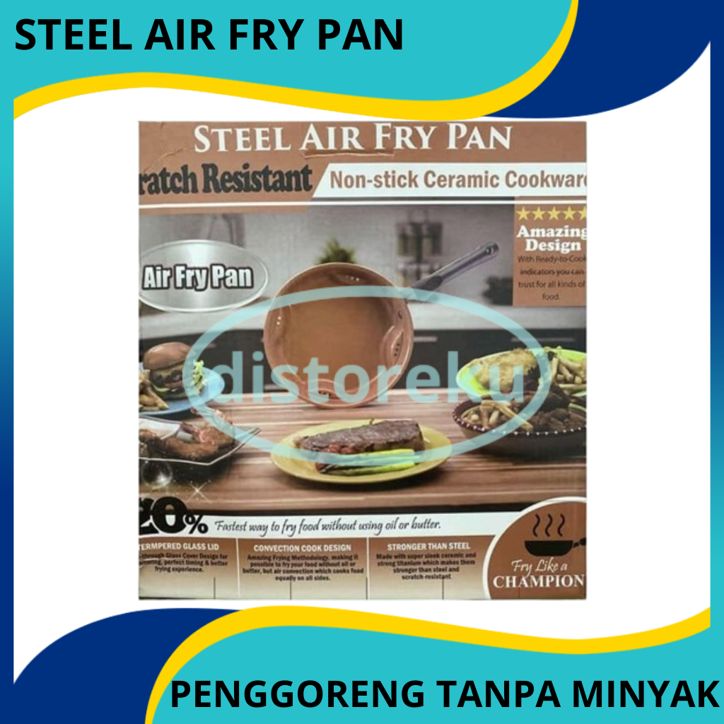 DM - Air Fry Pan Penggorengan Tanpa Minyak Conventional Heat Frying