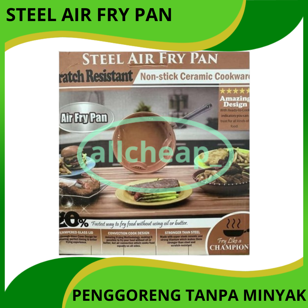 DM - Air Fry Pan Penggorengan Tanpa Minyak Conventional Heat Frying