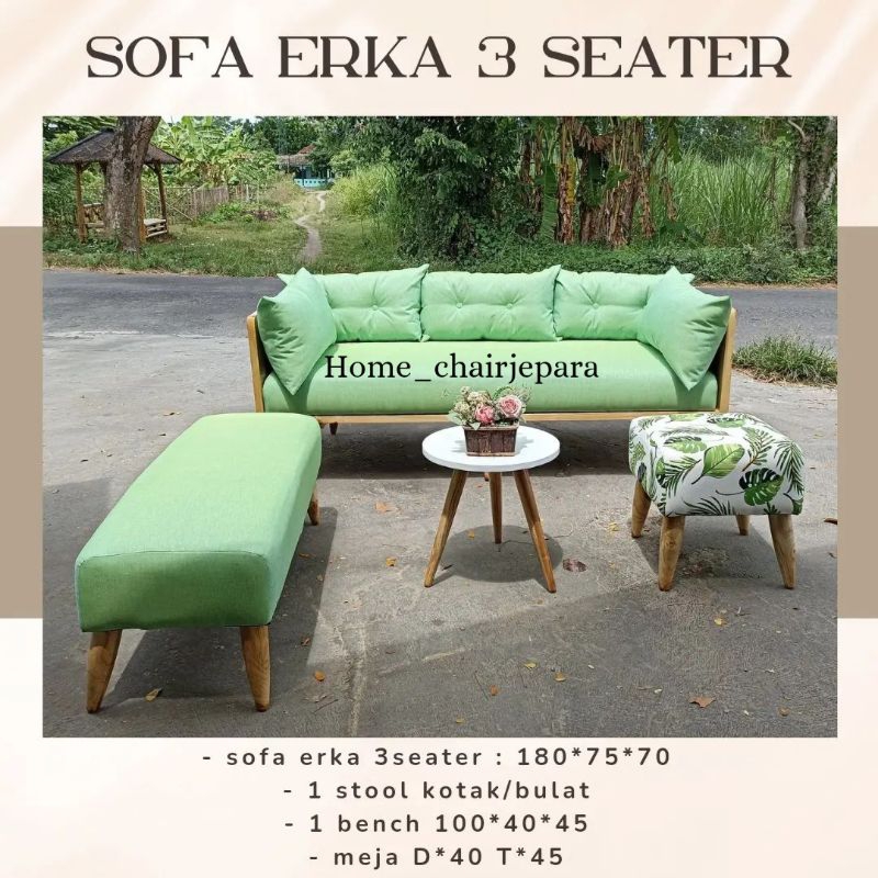 sofa erka 3 seater asli jepara