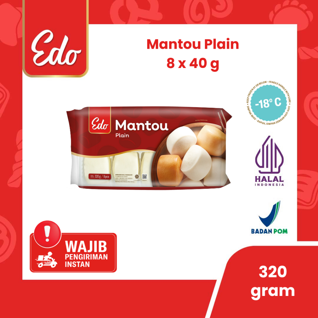 

Edo Mantou Plain 320 Gr Roti Sepan