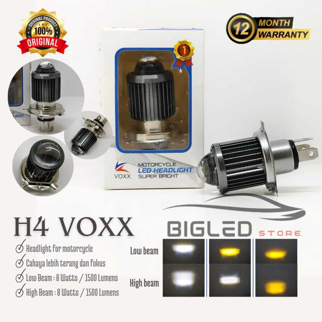 LAMPU LED LASER H4 VOXX AC DC MOTOR MOBIL