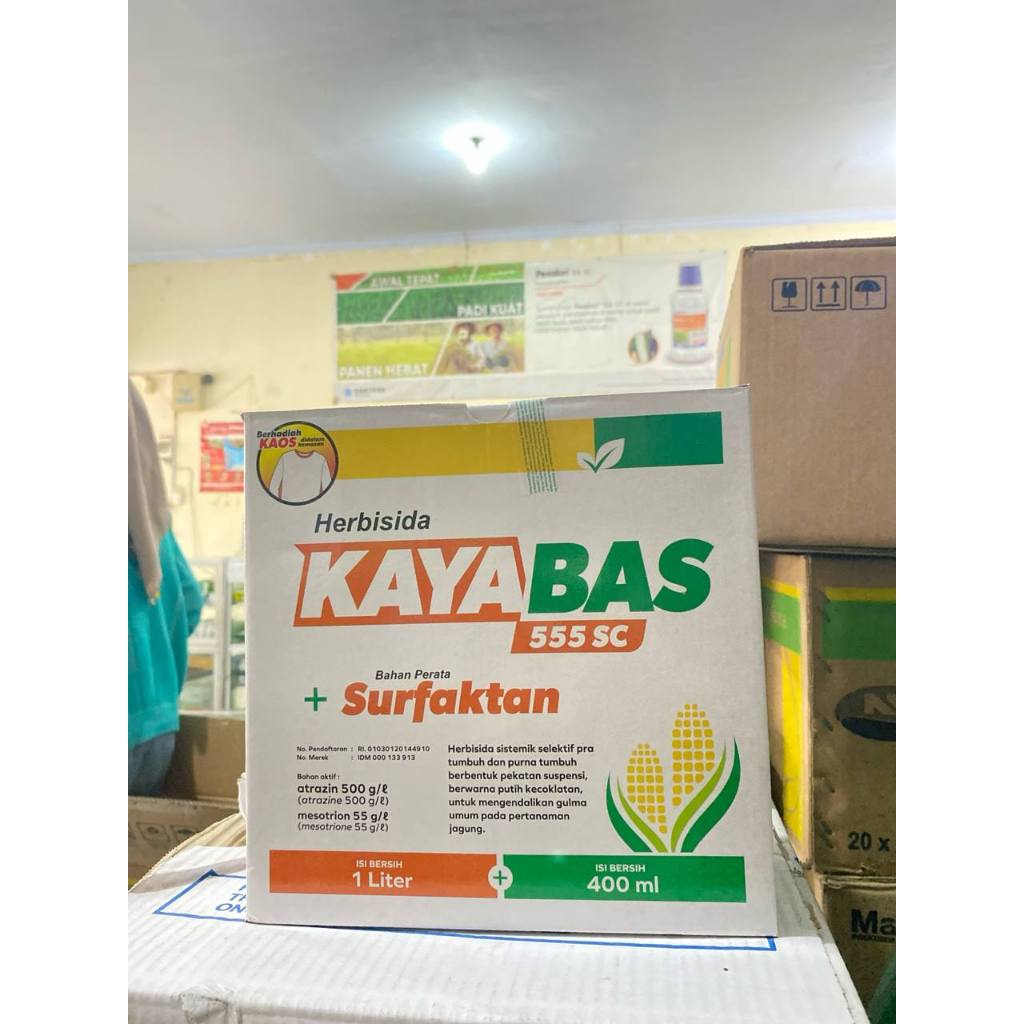 KAYABAS 555 SC + SURFAKTAN HERBISIDA 1 liter ( Atrazin 500 g/l + Mesotrion 55 g/l )